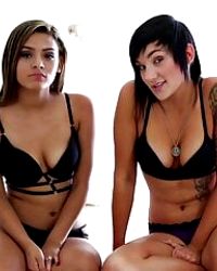 Double dildo lesbian girls – hard sex whore sluts