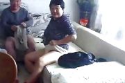 Chinese old couple in the living room obscene live sex 03