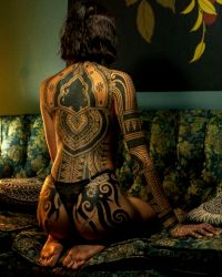 Bold Blackwork Back-piece By © Francogalli Tatuajes.