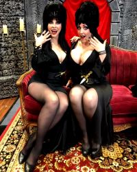 Cassandra Peterson And Alina Masquerade As Elvira