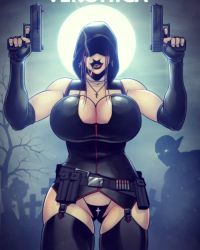 Hot nun uniform on big tits babe with black stockings – hot black costume